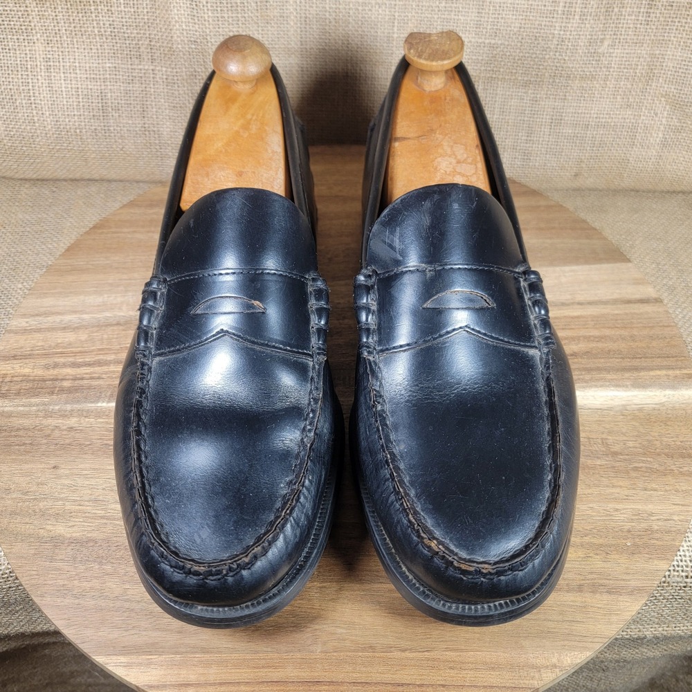 Sebago Classic Penny Loafers Black Leather Handsewn Slip On Men's 11 E Wide